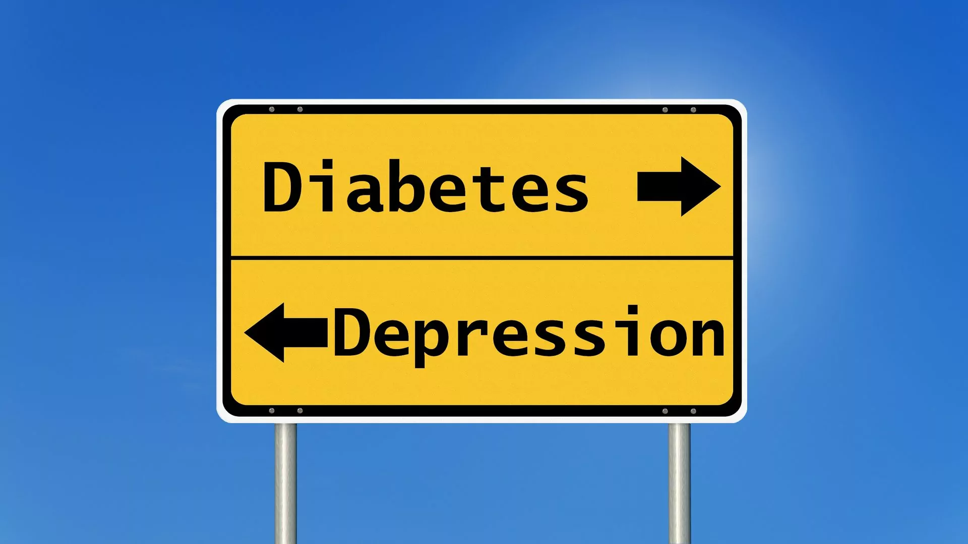 Diabetes mellitus und Depression Schild